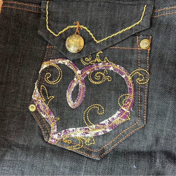 Southpole Jeans Gray Charcoal Bootcut Low Rise Embroidered Y2K - Picture 4 of 8